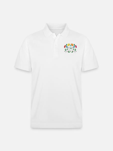 Blumen - Stanley/Stella Unisex Bio-Poloshirt PREPSTER - Weiß