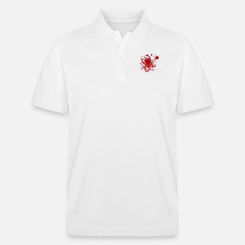 Blut Spritzer Splatter Halloween Blutspritzer - Stanley/Stella Unisex Bio-Poloshirt PREPSTER - Weiß