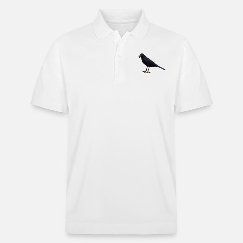 Amsel Vogel schwarzer Vogel - Stanley/Stella Unisex Bio-Poloshirt PREPSTER - Weiß