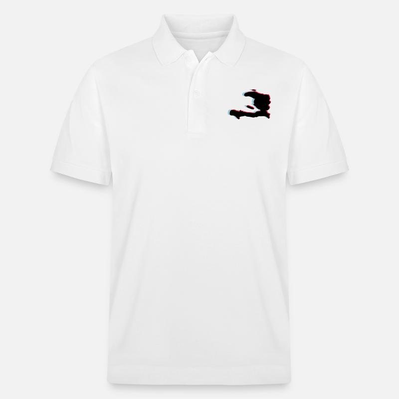 3d anaglyph HAITI green - Polo PREPSTER bio Stanley/Stella Unisexe - blanc