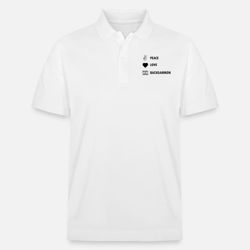 boardgame chess backgammon game night - Stanley/Stella Unisex Bio-Poloshirt PREPSTER - Weiß