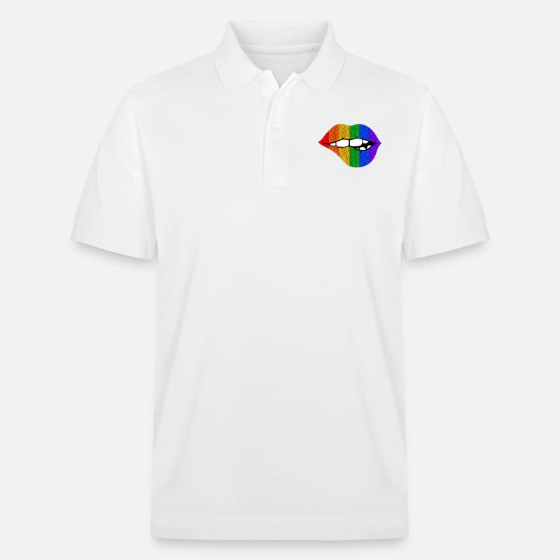 LGBTQ+ LIPS BITING PRIDE - Stanley/Stella Unisex Bio-Poloshirt PREPSTER - Weiß