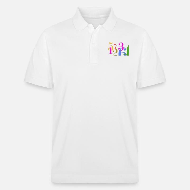Piles de chiffres - Polo PREPSTER bio Stanley/Stella Unisexe - blanc