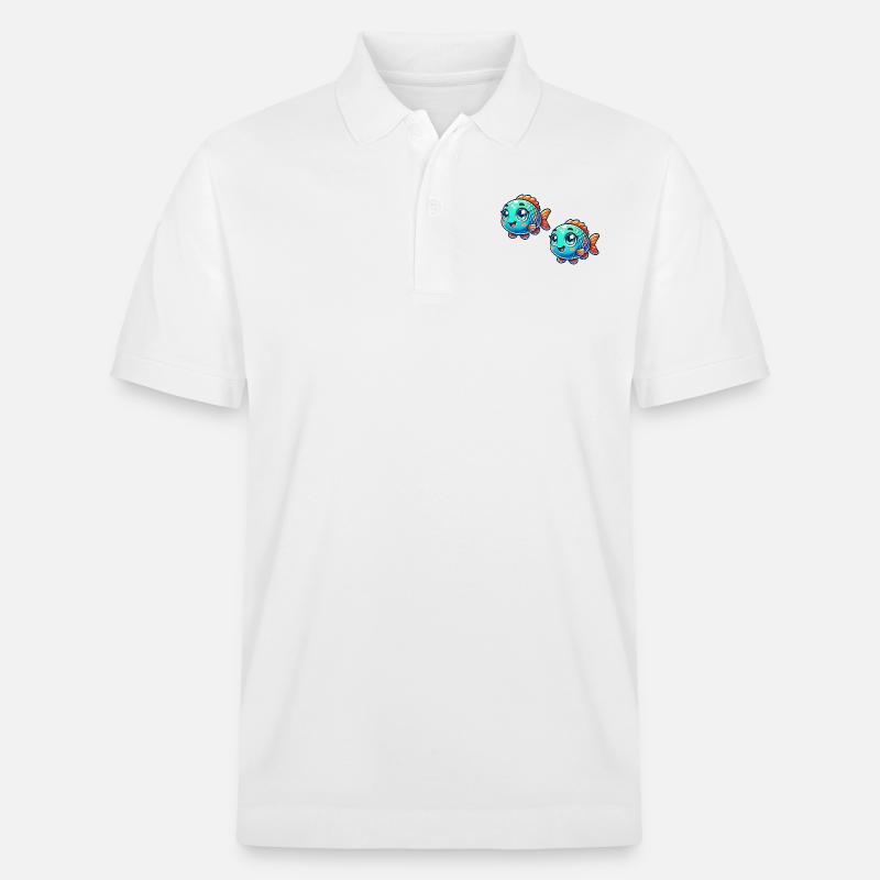 fisch comic 2 - Stanley/Stella Unisex Bio-Poloshirt PREPSTER - Weiß