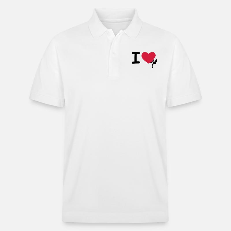 I love klettern - Stanley/Stella Unisex Bio-Poloshirt PREPSTER - Weiß