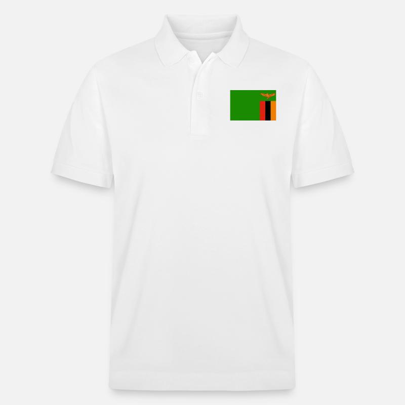 Sambia Flagg - Stanley/Stella Unisex Bio-Poloshirt PREPSTER - Weiß