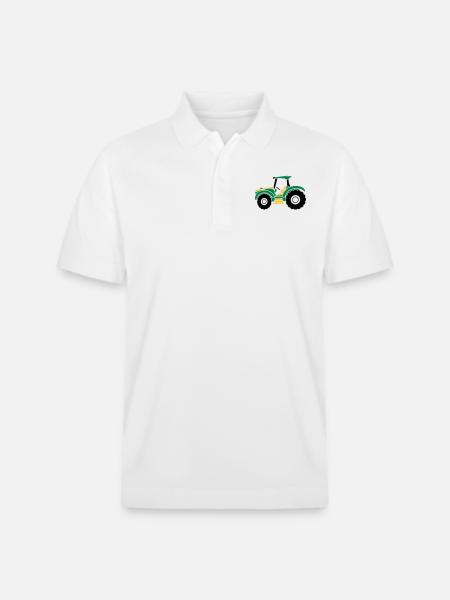 Farmer tractor driving - Stanley/Stella Unisex Organic Polo Shirt PREPSTER - white