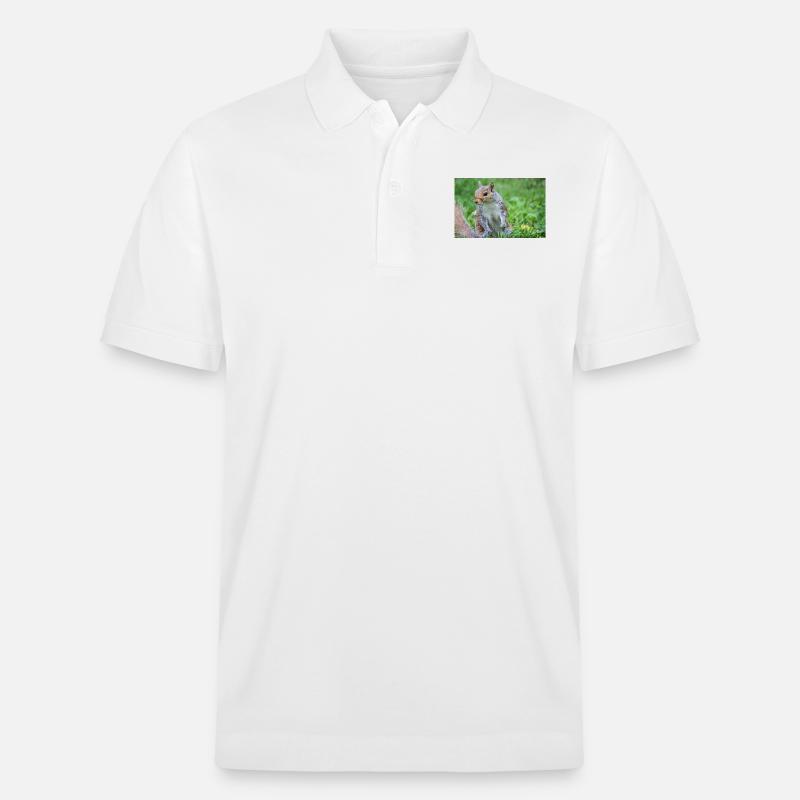 Grey squirrel Grauhörnchen Sciurus carolinensis - Stanley/Stella Unisex Organic Polo Shirt PREPSTER - white