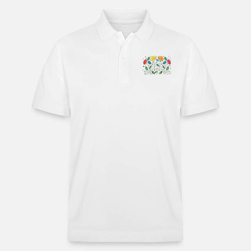 Blumen - Stanley/Stella Unisex Bio-Poloshirt PREPSTER - Weiß
