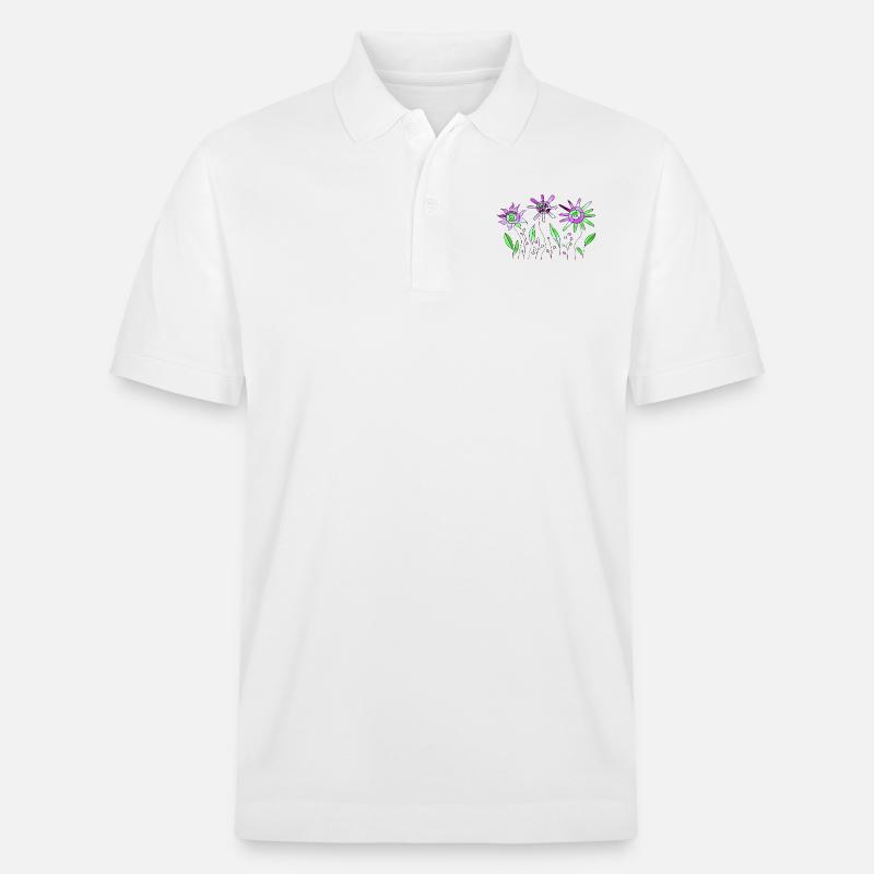 Blumen - Stanley/Stella Unisex Bio-Poloshirt PREPSTER - Weiß