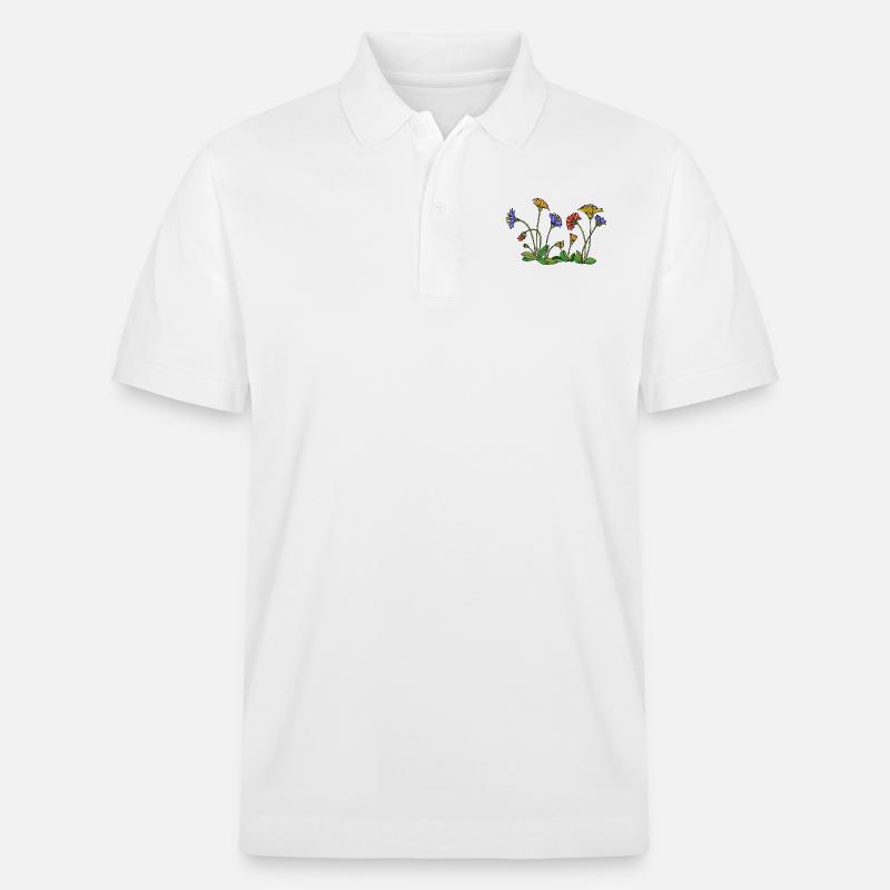 Blumen - Stanley/Stella Unisex Bio-Poloshirt PREPSTER - Weiß