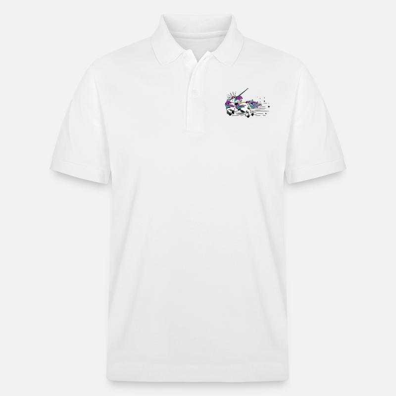 Fliegendes Einhorn - Stanley/Stella Unisex Bio-Poloshirt PREPSTER - Weiß