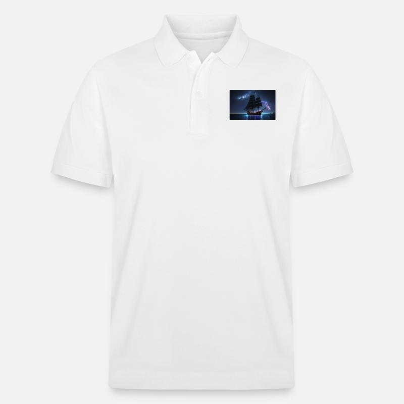 Segelschiff unter mystischem Himmel - Stanley/Stella Unisex Bio-Poloshirt PREPSTER - Weiß