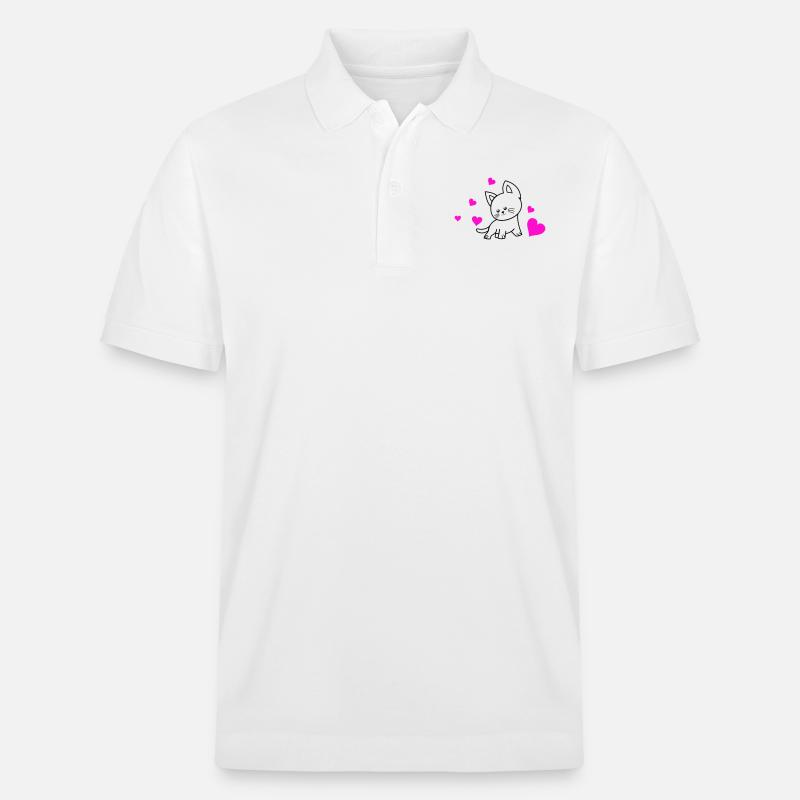Amour du chat 01 - Polo PREPSTER bio Stanley/Stella Unisexe - blanc