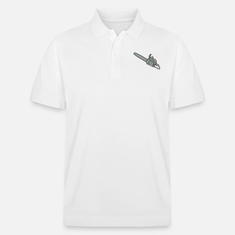 Kettensäge 2 - Stanley/Stella Unisex Bio-Poloshirt PREPSTER - Weiß