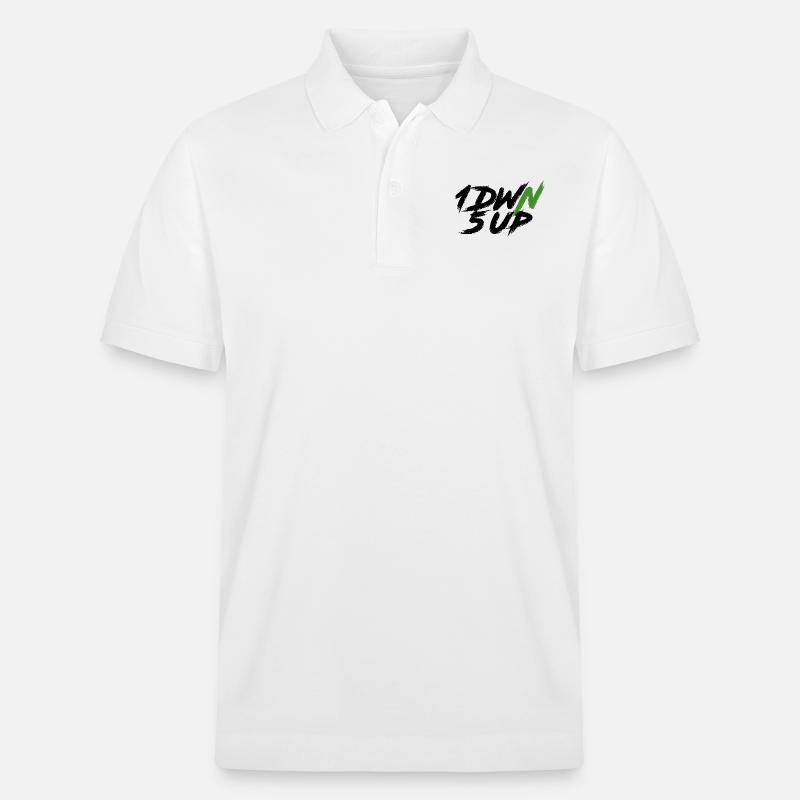 1DWN5UP black - Stanley/Stella Unisex Bio-Poloshirt PREPSTER - Weiß