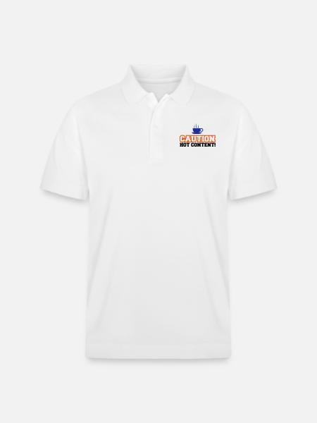 Caution Hot Content - Stanley/Stella Unisex Bio-Poloshirt PREPSTER - Weiß