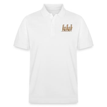 Erdmännchen Reihe - Stanley/Stella Unisex Bio-Poloshirt PREPSTER - Weiß - Vorne - Roxy (174cm) & Andy (188cm)
