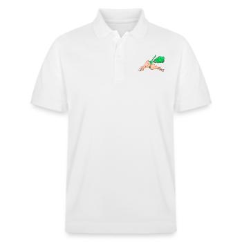 Zuckerrüben Zucker Rüben - Stanley/Stella Unisex Bio-Poloshirt PREPSTER - Weiß - Vorne - Roxy (174cm) & Andy (188cm)