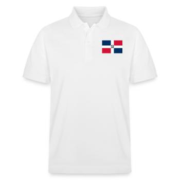 Drapeau de la République dominicaine - Polo PREPSTER bio Stanley/Stella Unisexe - blanc - Devant - Roxy (174cm) & Andy (188cm)