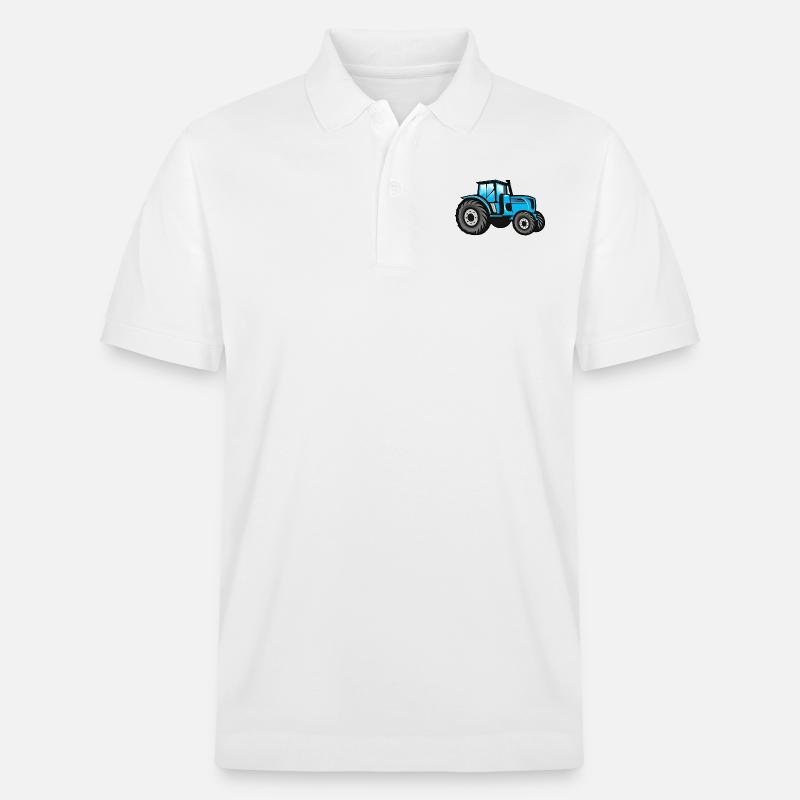 Großer Blauer Traktor - Stanley/Stella Unisex Bio-Poloshirt PREPSTER - Weiß
