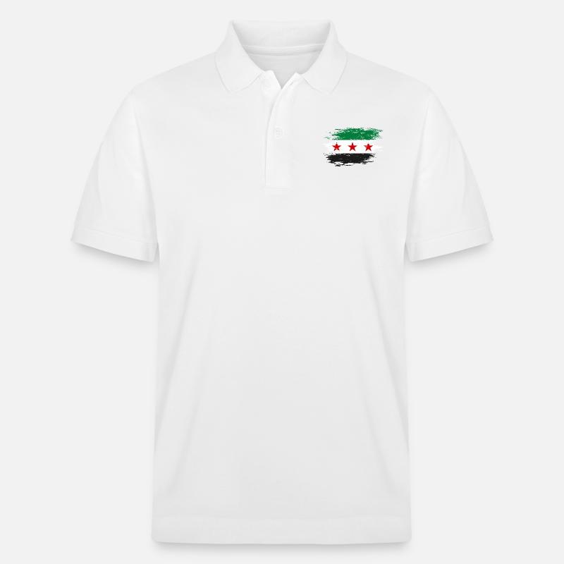Drapeau syrien utilisé - Polo PREPSTER bio Stanley/Stella Unisexe - blanc