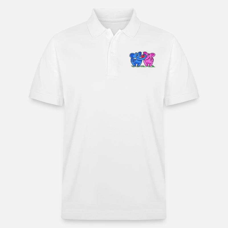 Verliebte Elefanten - Stanley/Stella Unisex Bio-Poloshirt PREPSTER - Weiß