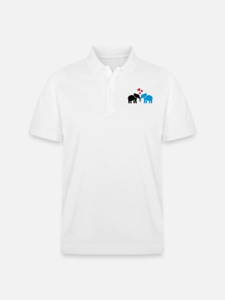 elefanten_liebe - Stanley/Stella Unisex Organic Polo Shirt PREPSTER - white