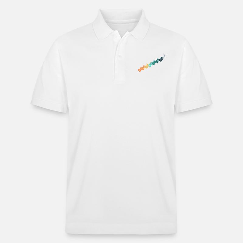 Retro-Gitarre - Stanley/Stella Unisex Bio-Poloshirt PREPSTER - Weiß