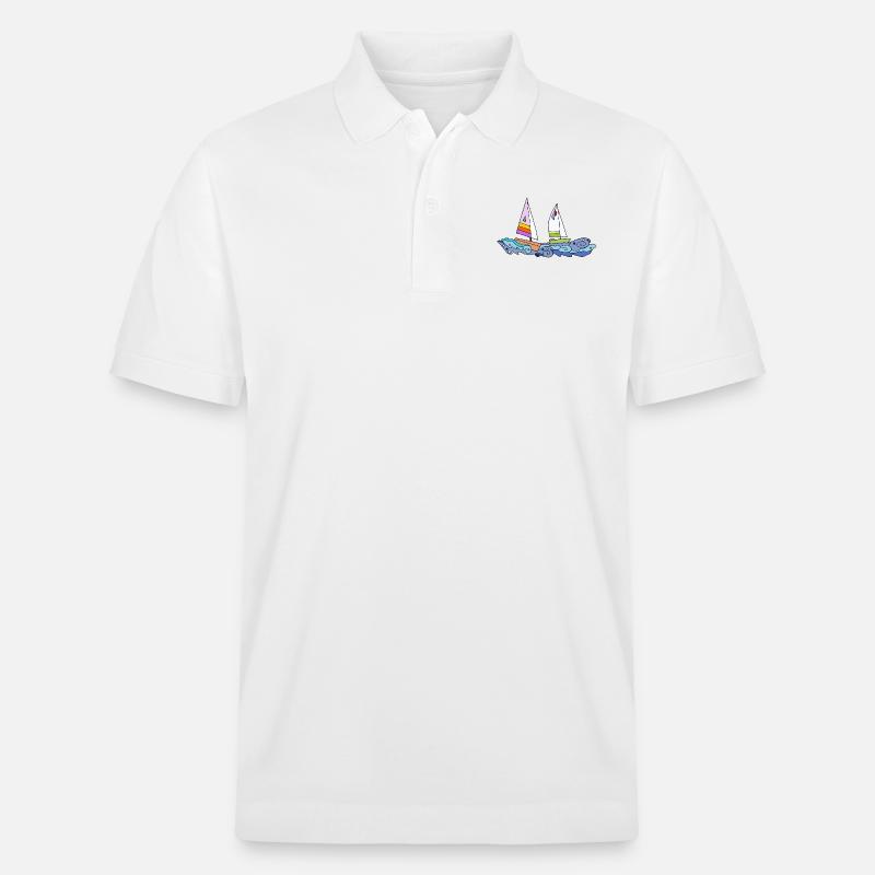 Segelboote - Stanley/Stella Unisex Bio-Poloshirt PREPSTER - Weiß