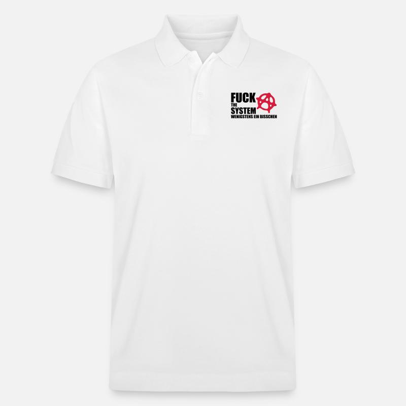 fuck_the_system_2 - Stanley/Stella Unisex Bio-Poloshirt PREPSTER - Weiß