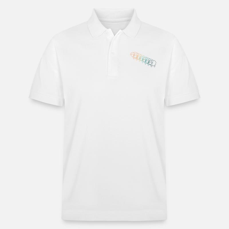 Niedliches Retro-Schaf - Stanley/Stella Unisex Bio-Poloshirt PREPSTER - Weiß