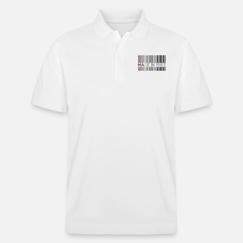 1983 Barcode-Jubiläum - Stanley/Stella Unisex Bio-Poloshirt PREPSTER - Weiß