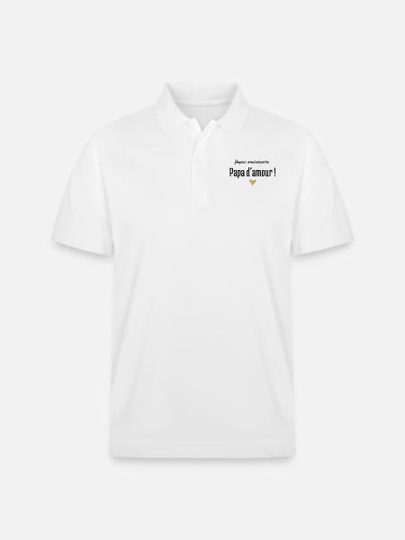 Happy Birthday Love Dad - Stanley/Stella Unisex Organic Polo Shirt PREPSTER - white