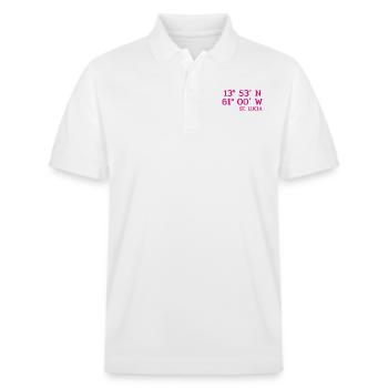 Coordonnées Sainte-Lucie - Koordinaten - Antilles - Polo PREPSTER bio Stanley/Stella Unisexe - blanc - Devant - Roxy (174cm) & Andy (188cm)
