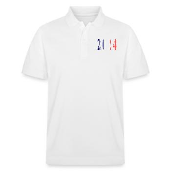 2024 Bleu Blanc Rouge - Polo PREPSTER bio Stanley/Stella Unisexe - blanc - Devant - Roxy (174cm) & Andy (188cm)