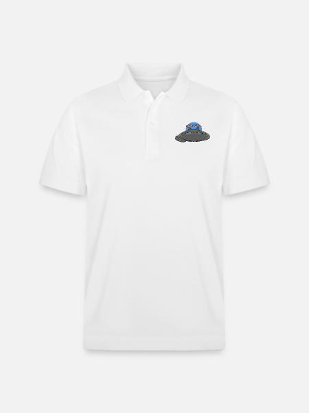 Flat Cat - Stanley/Stella Unisex Organic Polo Shirt PREPSTER - white