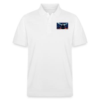Urzeitlicher Krieger - Stanley/Stella Unisex Bio-Poloshirt PREPSTER - Weiß - Vorne - Roxy (174cm) & Andy (188cm)