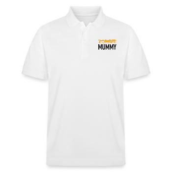 Zombie Mummy - Halloween - Kürbis - Hexe - Horror - Stanley/Stella Unisex Bio-Poloshirt PREPSTER - Weiß - Vorne - Roxy (174cm) & Andy (188cm)