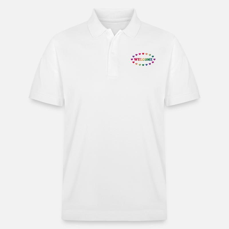 Welcome (Herzlich Willkommen) - Stanley/Stella Unisex Bio-Poloshirt PREPSTER - Weiß