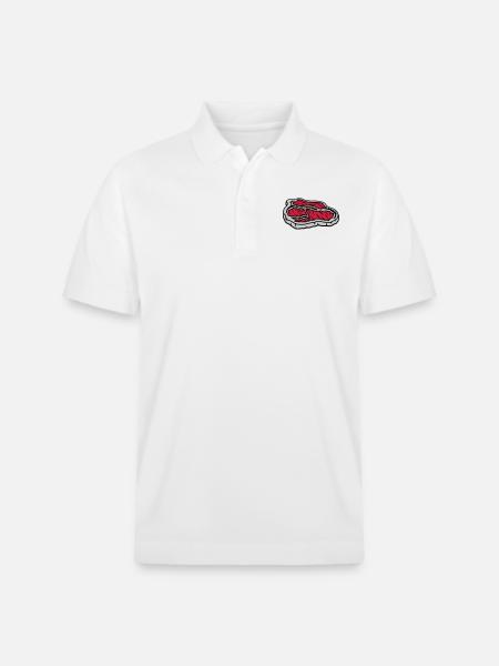Steak juteux sanglant Grill Master - Polo PREPSTER bio Stanley/Stella Unisexe - blanc