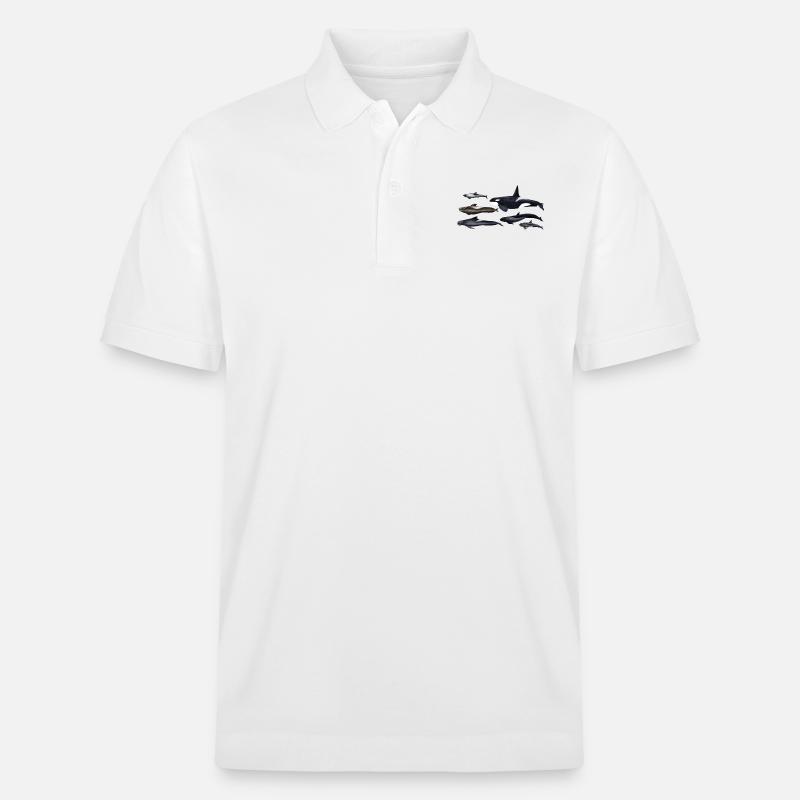 Blackfish - Orcas - Calderones - Grindwal - Stanley/Stella Unisex Bio-Poloshirt PREPSTER - Weiß