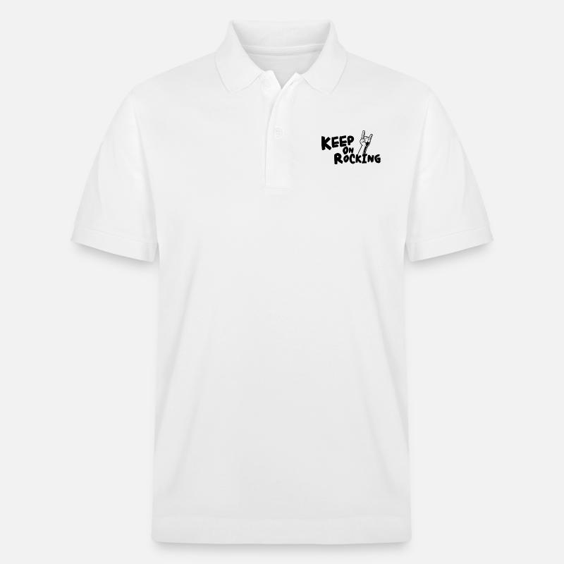 KEEP ON ROCKING !!!!!!! - Stanley/Stella Unisex Bio-Poloshirt PREPSTER - Weiß