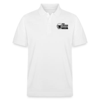 Spruch May Contain Beer - Stanley/Stella Unisex Bio-Poloshirt PREPSTER - Weiß - Vorne - Roxy (174cm) & Andy (188cm)