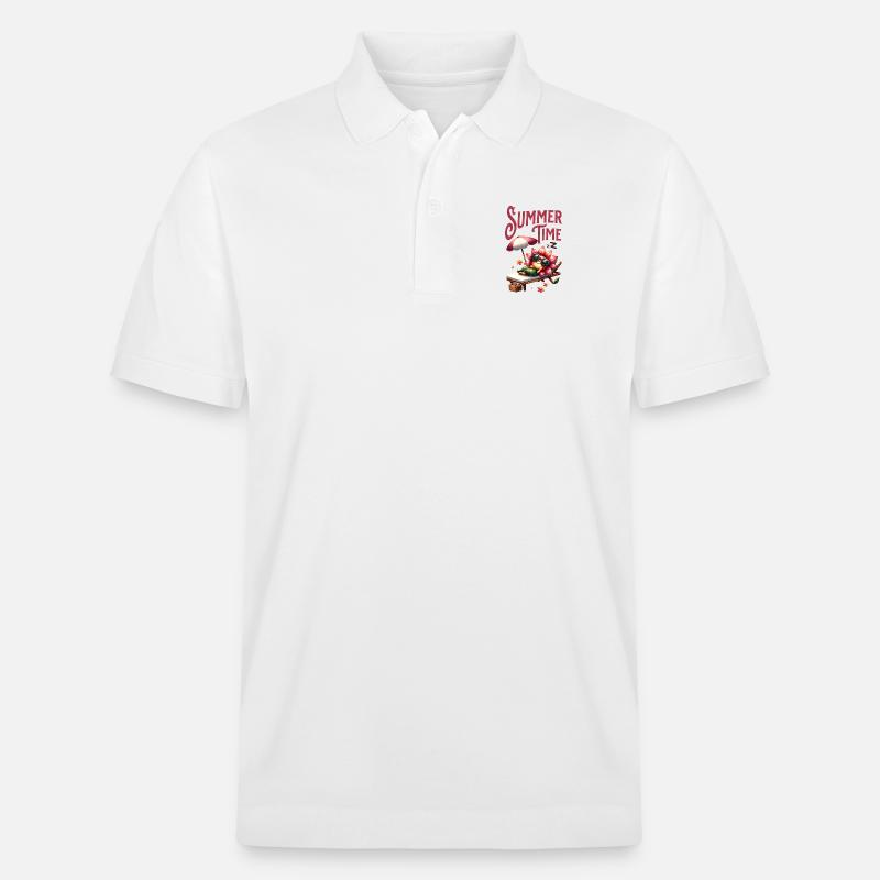 Fleur d’été - Polo PREPSTER bio Stanley/Stella Unisexe - blanc
