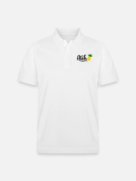 Aloha Pineapple - Stanley/Stella Unisex Organic Polo Shirt PREPSTER - white