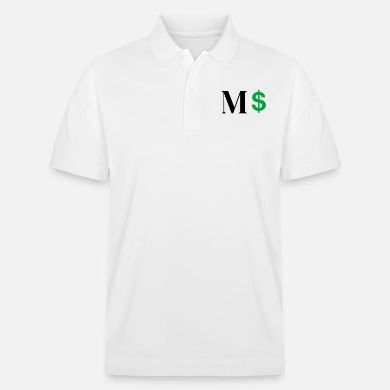 Lettre m dollar - Polo PREPSTER bio Stanley/Stella Unisexe - blanc