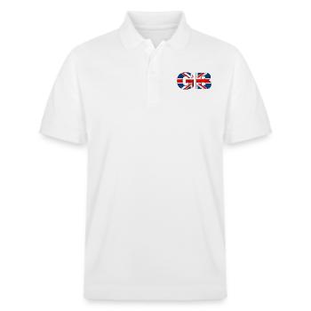 GB Union Jack - Stanley/Stella Unisex Organic Polo Shirt PREPSTER - white - Front - Roxy (174cm) & Andy (188cm)