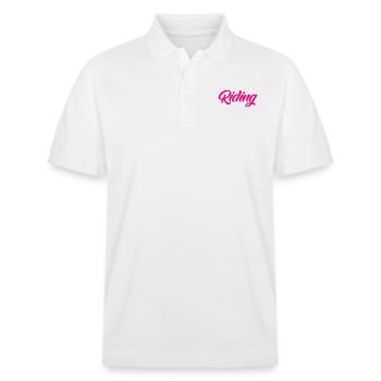Riding - Riding - Horse - Horses - Slogan - Saying - Stanley/Stella Unisex Organic Polo Shirt PREPSTER - white - Front - Roxy (174cm) & Andy (188cm)