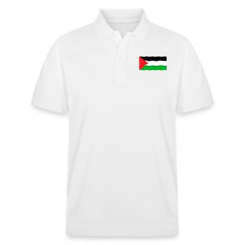 Drapeau Palestine - Polo PREPSTER bio Stanley/Stella Unisexe - blanc - Devant - Roxy (174cm) & Andy (188cm)